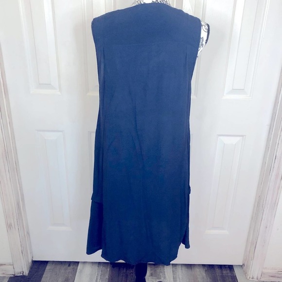 Sundance navy blue tie front detail mini dress large - Picture 4 of 5